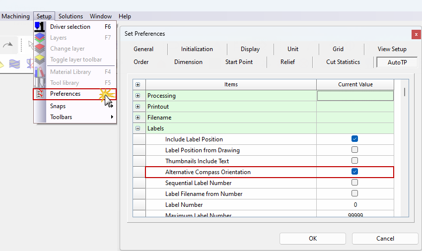 Label Rotation Settings