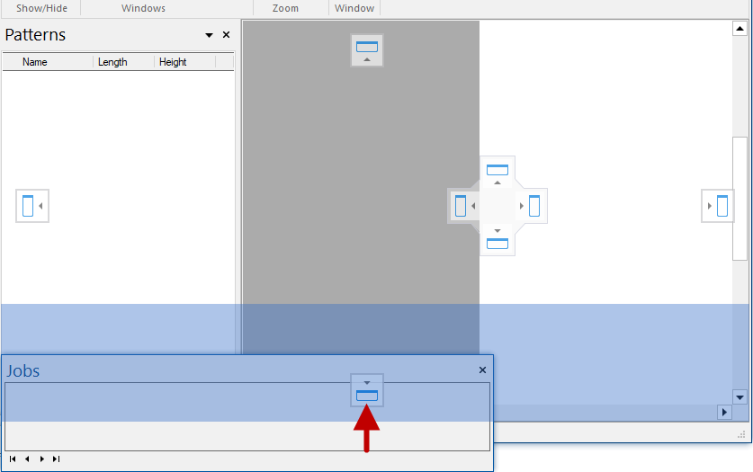 Click to view docked Jobs window